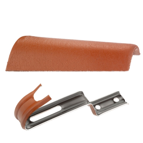 SET Firststein glatt inkl. Firstklammer ziegelrot (108 Stk/Pal) / Stk