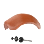 SET Gratverteilerstein glatt inkl. Glockenschraube ziegelrot