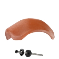 SET Gratverteilerstein glatt inkl. Glockenschraube rubinrot