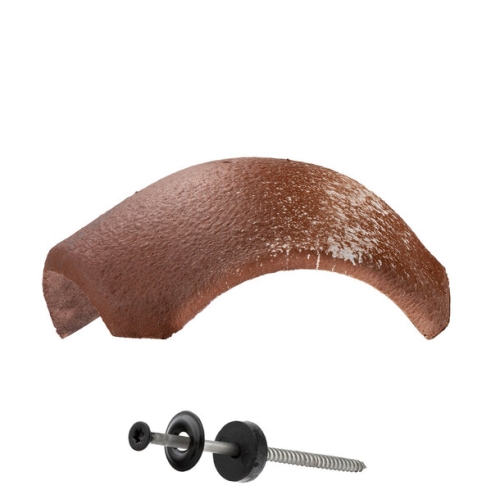 SET Gratverteilerstein glatt inkl. Glockenschraube rotbraun