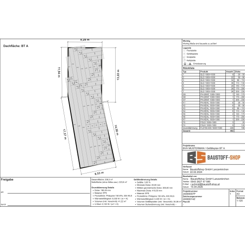 Gefälleplanerstellung für Flachdach / Plan