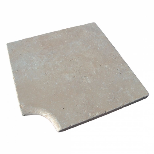 TRAVERTIN Vanilla Poolumrandung Eckplatte 45x45x3cm / Stk.