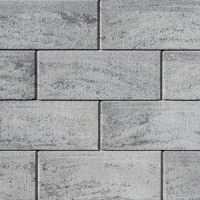 Classic Zaun Halbstein geschnitten 19,7x20x16 cm granitgrau-schattiert (20m²/Lage - 100Stk/Pal) / Stk