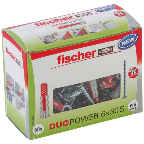 DuoPower Dübel mit Schraube 6 x 30 50Stk. (VE 5)