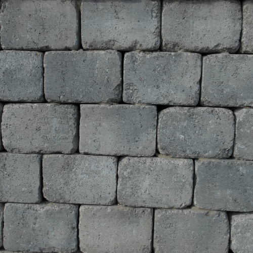 WB - Tegula Mauer antik - 20,4-24,4 x 23 x 9 cm - Kreisabdeckplatte 1  - Grauschattiert / Stk.