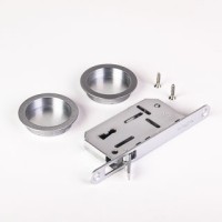 Griffmuschelpaar inkl. Deckplatte f&uuml;r Schlossfr&auml;sung. Chrom poliert