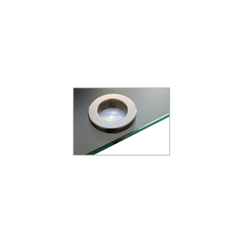 Paar, Muschelgriff, Durchmesser 64 mm, Höhe 10 mm. Ausführung Aluminium Silber eloxiert poliert