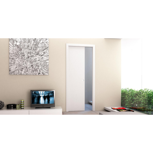 UNICO EF, Einzelflügel-Schiebetürkasten, für Trockenbau, CW 75, Türblätter bis max. 40 mm Stärke, Tragfähigkeit bis max. 100 Kg, inkl. Türblattmontageset für Holztürblätter.  Stockverkleidung NICHT Inkludiert.  Stocklichte 110 x 210 cm, fertiges Kastenaus