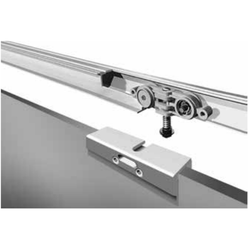 Set zum Einbau von Ganzglas- Schiebetürblatter mit  10 mm Stärke  bis zu 100 Kg Beinhaltet sind: Hängung OPSVC  Bodenführung EBG_MF Geräuscharm