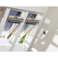 GGL Elektro-Schwingfenster, Holz/AluFenstergr. 55x98cm, klar lackiert